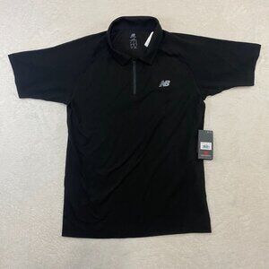NWT New Balance Dry Black Polo Golf Shirt Nylon Polyester Size M